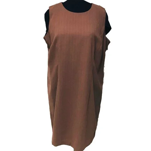 NWOT Jessica London 2 PC Brown Stripe Jacket Dress Suit Women's 22W Ruffle Lined